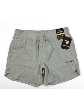 Burlebo Mens Shorts Running Athletic Training Built In Liner Sz Medium Gray NEW